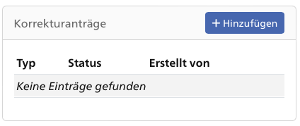 Korrekturantrag erfassen
