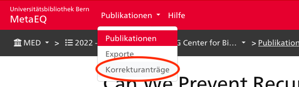 Alle Korrekturanträge anzeigen