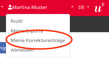 Meine Korrekturanträge anzeigen